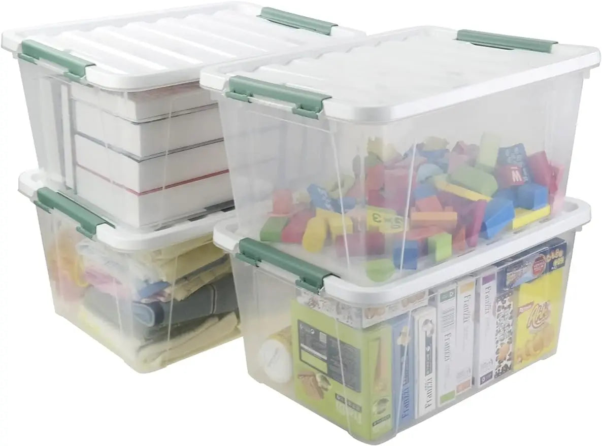 36 Quart Plastic Storage Totes, 4 Pack