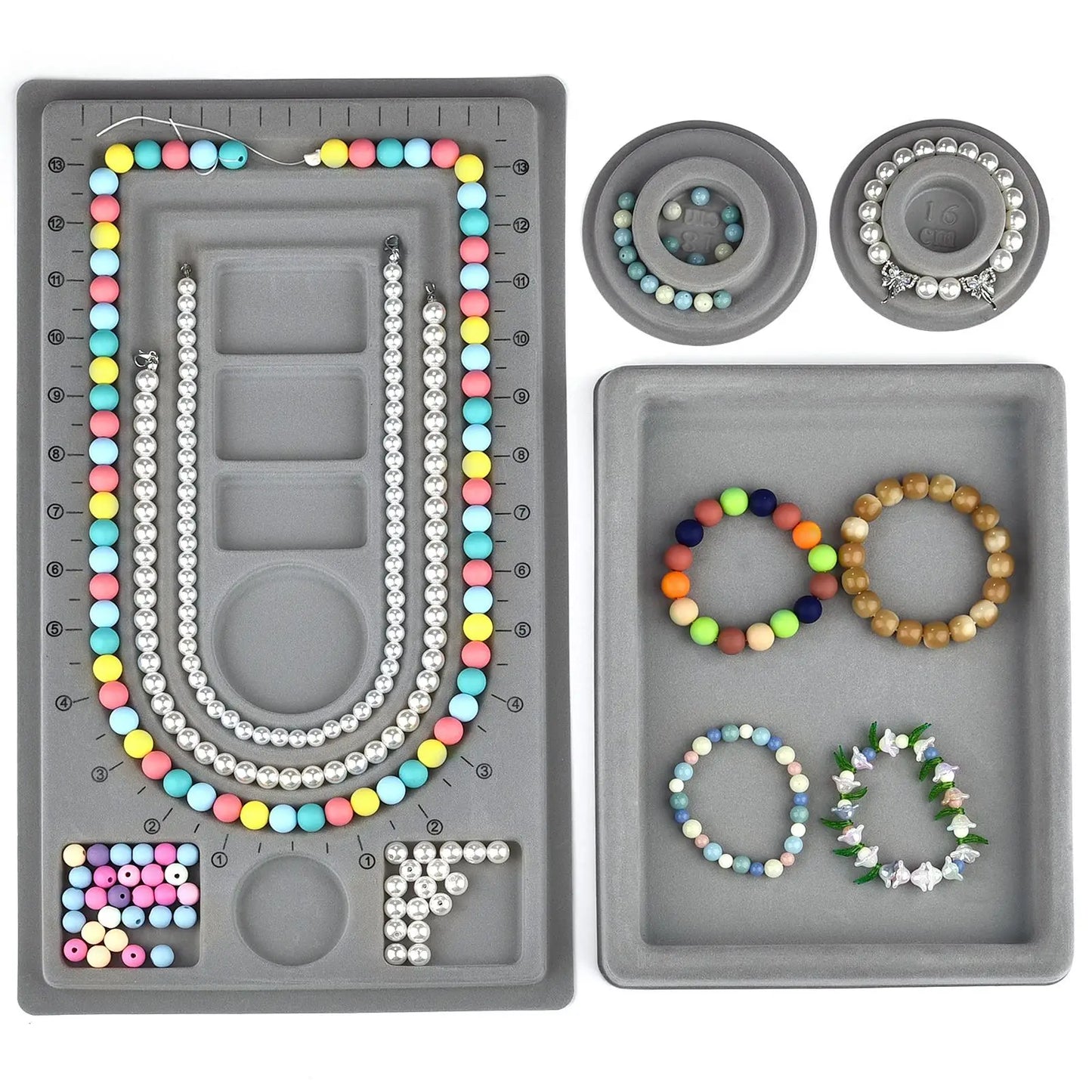 Gray Flocked Bead Boards For Jewelry Making