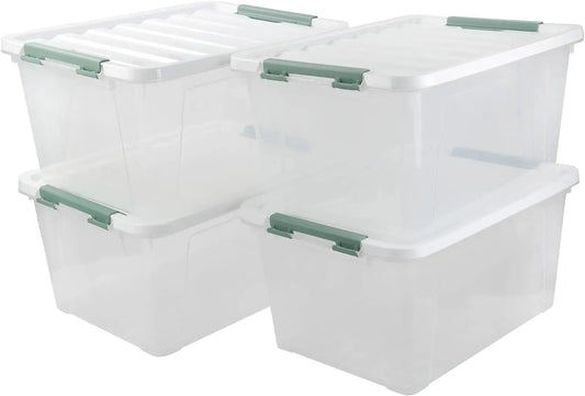 36 Quart Plastic Storage Totes, 4 Pack