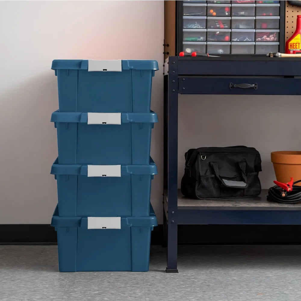 11.75 Gallon Lockable Storage Totes 4 Pack