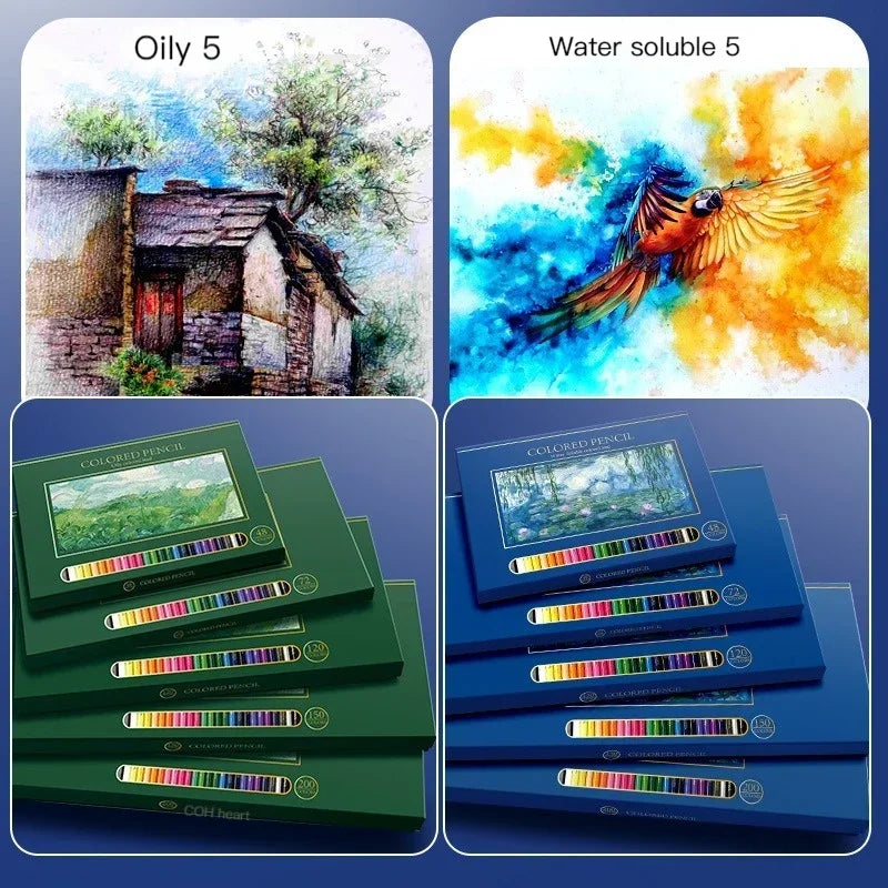 48/72/120/150/200 Professional Oil Color/Watercolor Pencil Set