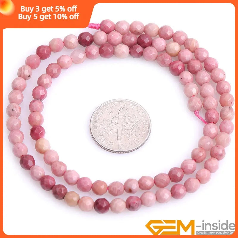 Natural Stone Faceted Round Beads